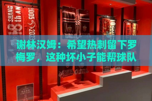 谢林汉姆:希望热刺留下罗梅罗,这种坏小子能帮球队震慑对手 谢林汉姆:希望热刺留下罗梅罗,这种坏小子能帮球队震慑对手