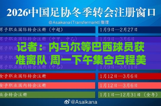 法甲多屏同步-世界杯让球网新用户专享大礼包:记者:内马尔等巴西球员获准离队 周一下午集合启程美国 法甲多屏同步-世界杯让球网新用户专享大礼包:记者:内马尔等巴西球员获准离队 周一下午集合启程美国